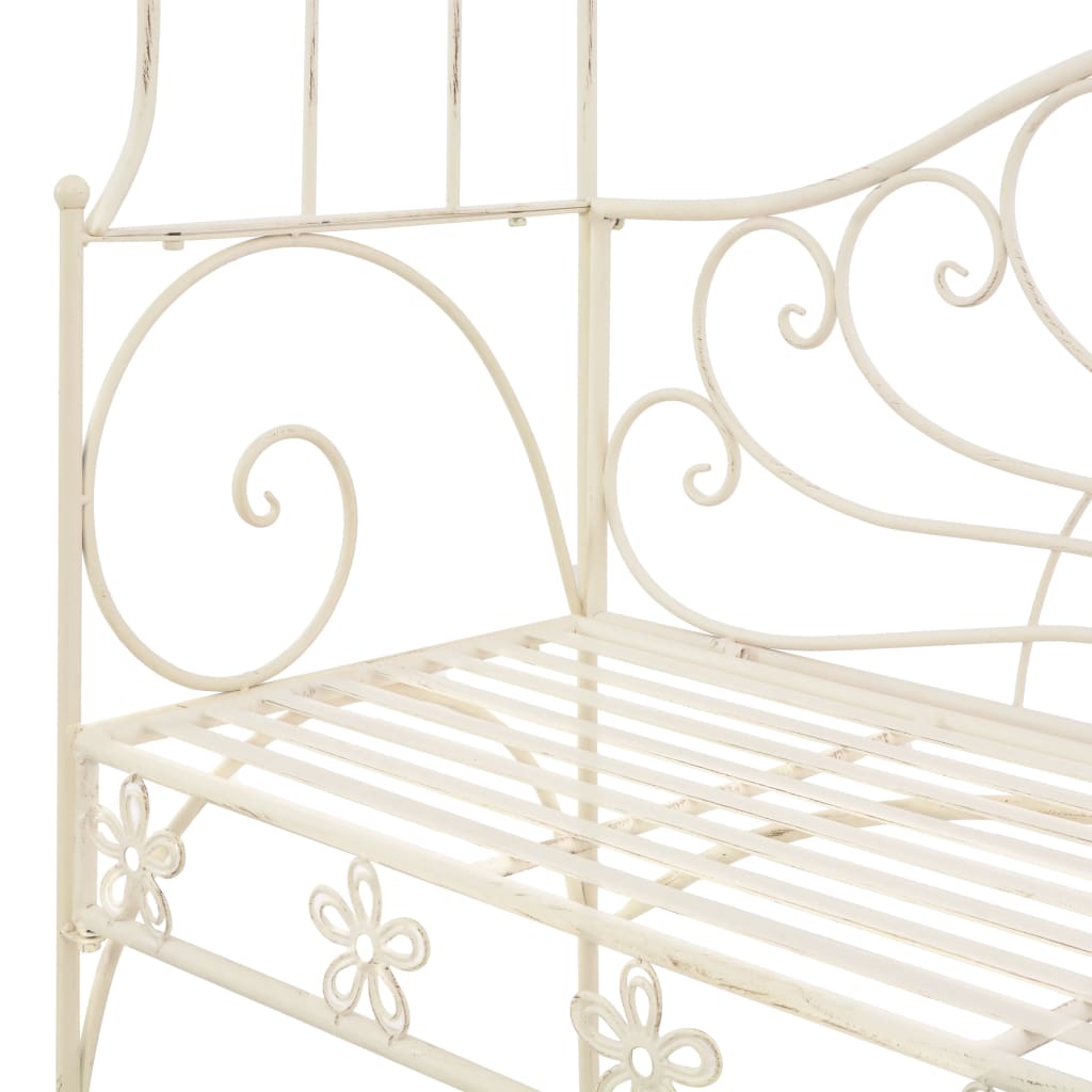 Banco de jardim 122 cm ferro branco antigo