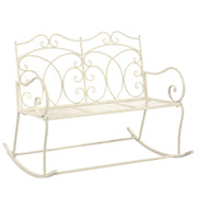 Banco de jardim 104 cm ferro branco antigo
