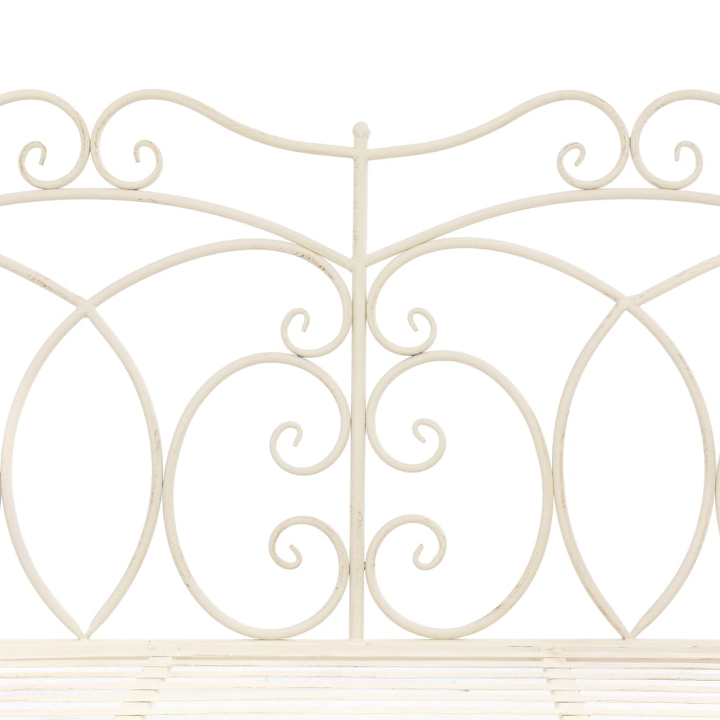 Banco de jardim 104 cm ferro branco antigo