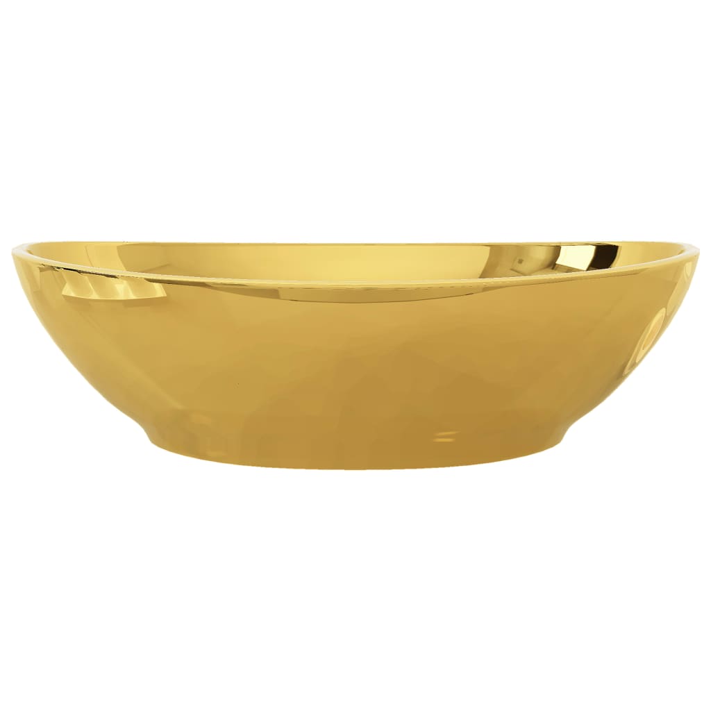 Lavatório 40x33x13,5 cm cerâmica dourado