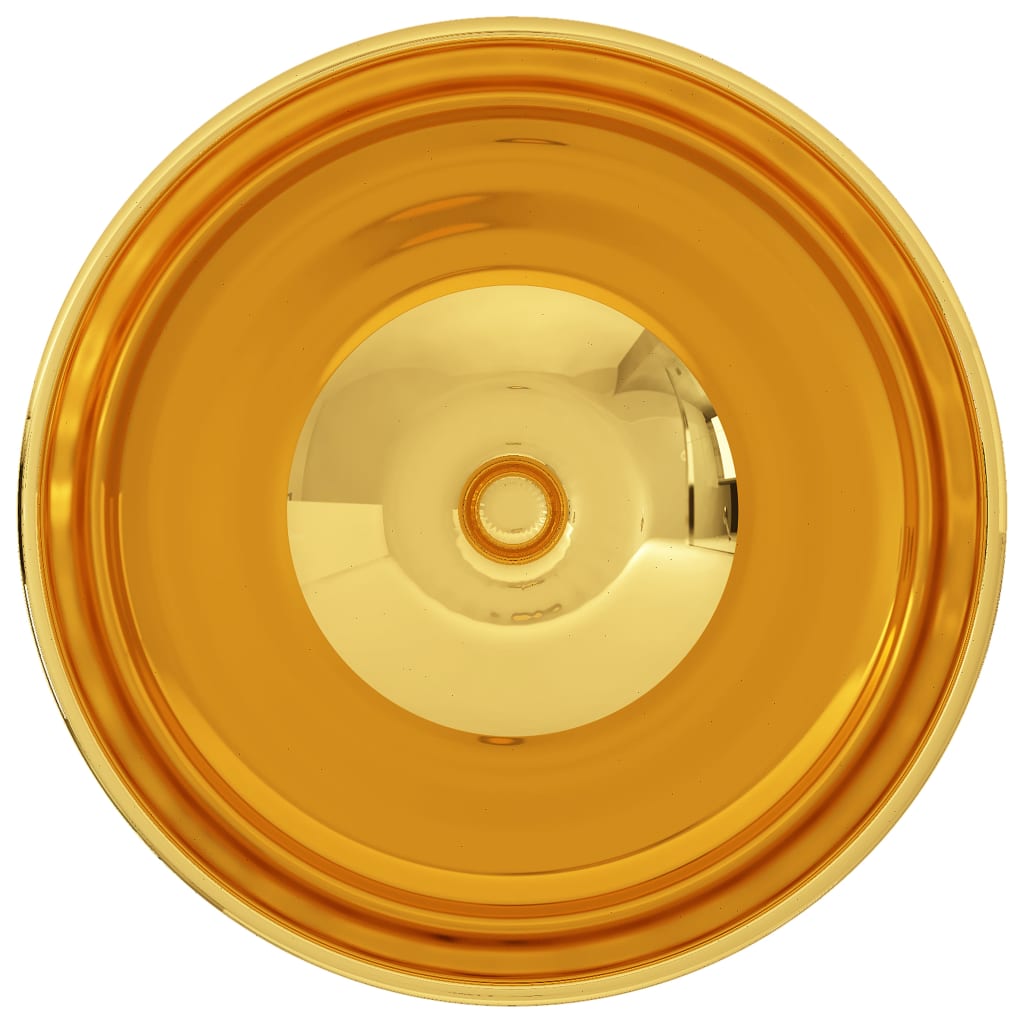 Lavatório 32,5x14 cm cerâmica dourado