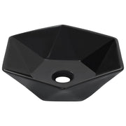 Lavatório 41x36,5x12 cm cerâmica preto