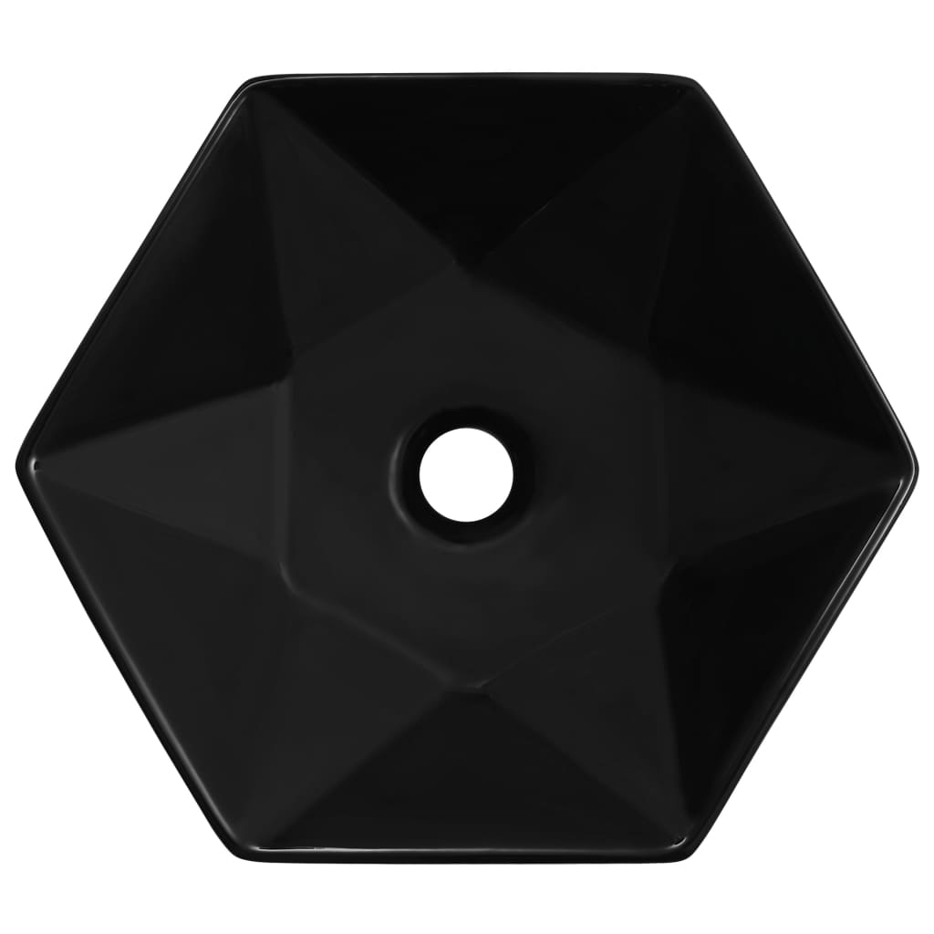 Lavatório 41x36,5x12 cm cerâmica preto