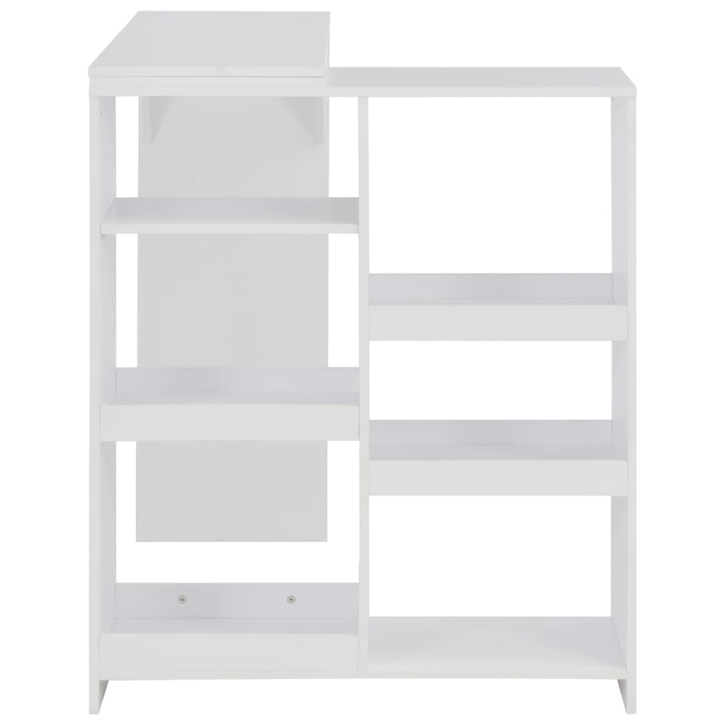 Mesa de bar com prateleira movível branco 138x39x110 cm