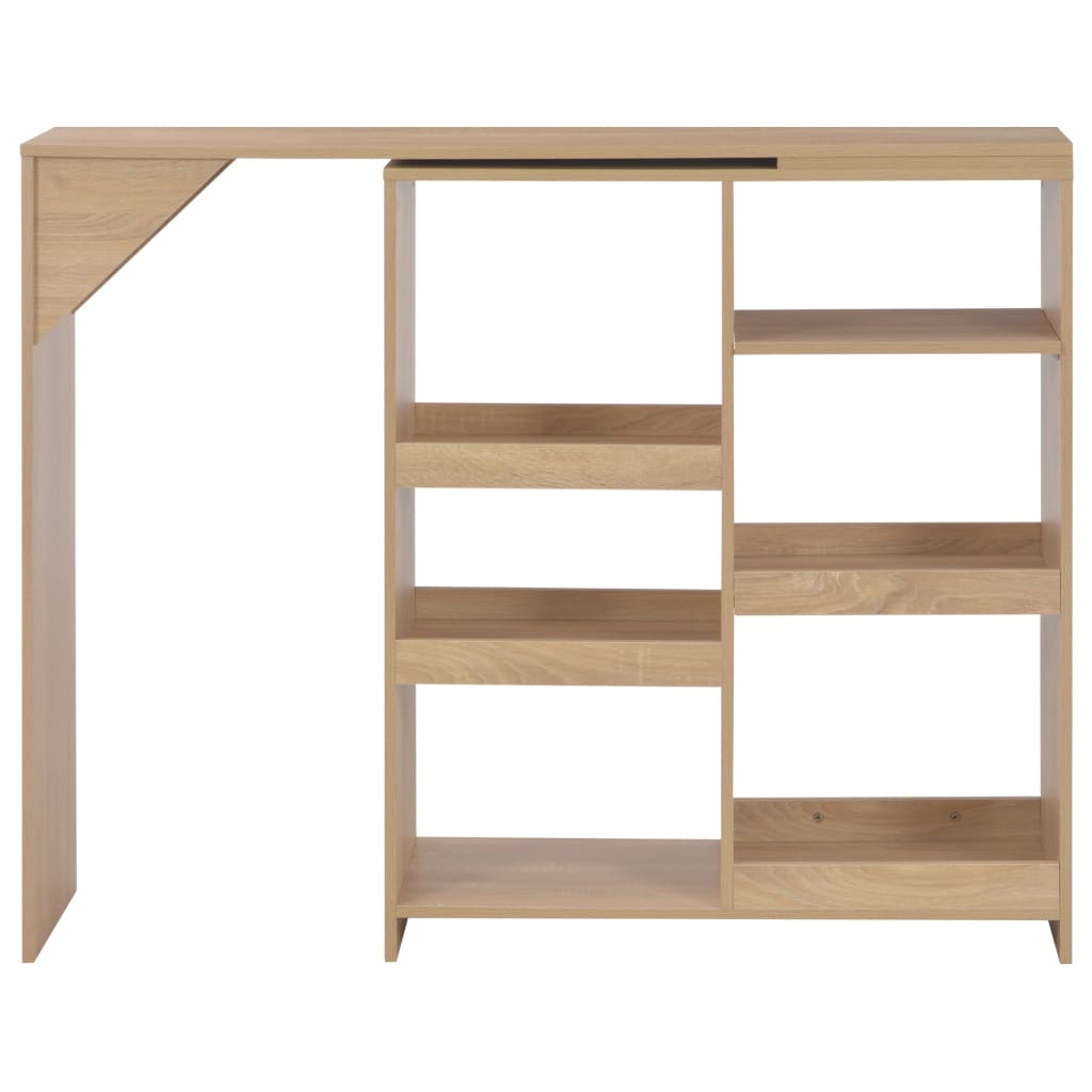 Mesa de bar com prateleira movível branco 138x39x110 cm