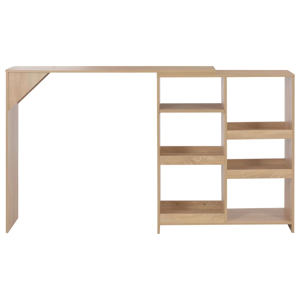 Mesa de bar com prateleira movível branco 138x39x110 cm