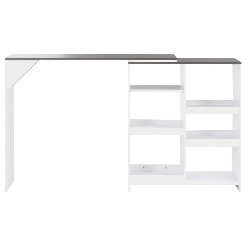 Mesa de bar com prateleira movível branco 138x39x110 cm