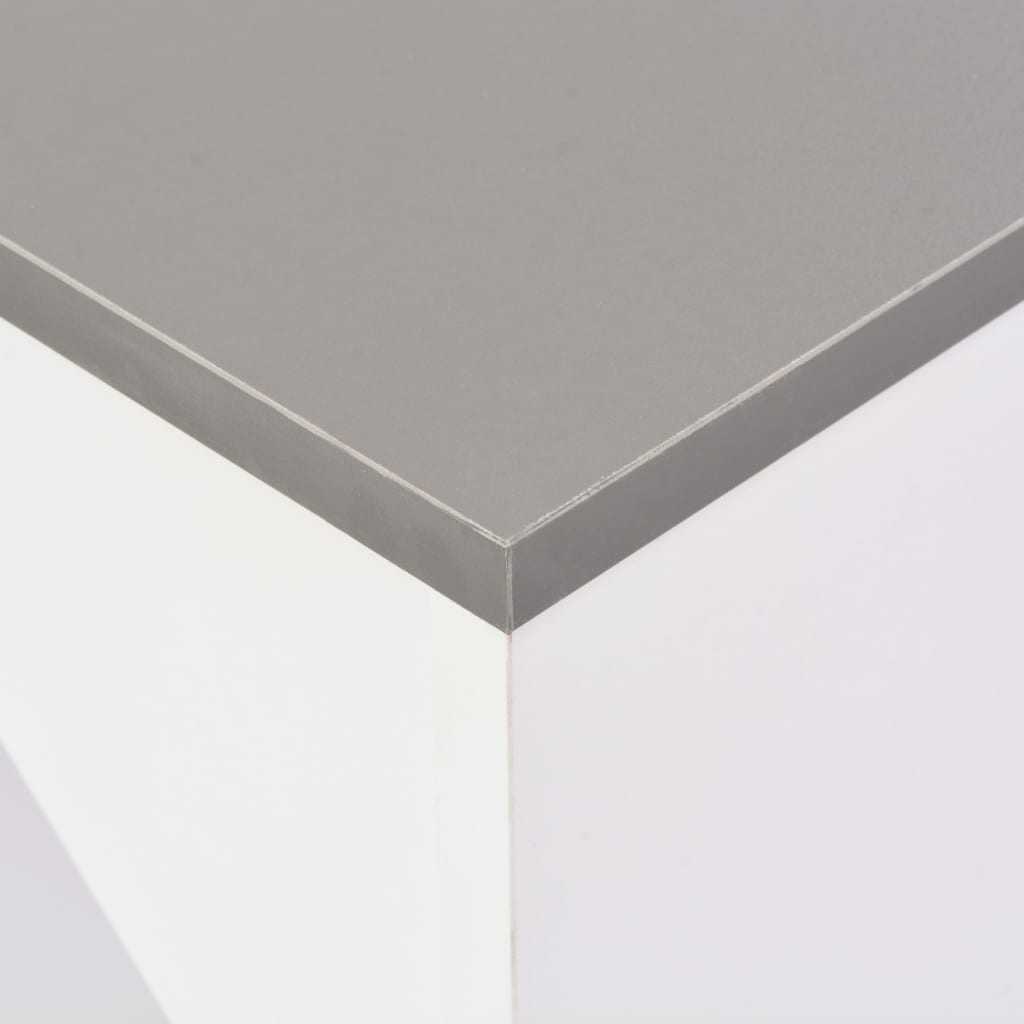 Mesa de bar com prateleira movível branco 138x39x110 cm