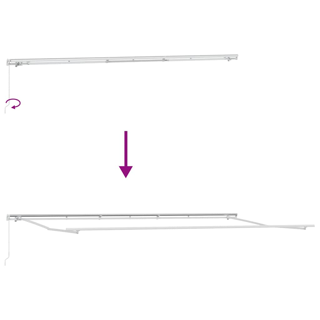 Toldo Manual Branco 6 x 3 m Metal
