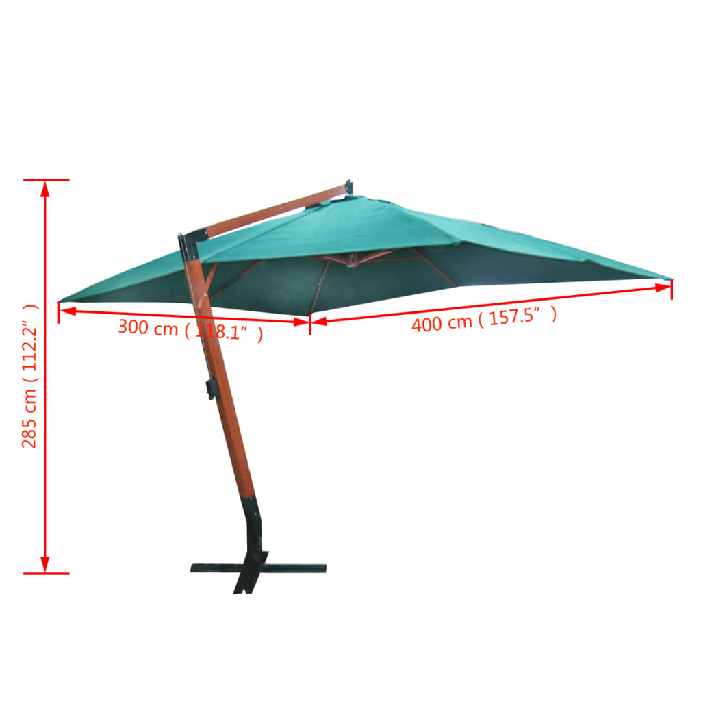 Guarda-sol flutuante Melia 300 x 400 cm verde