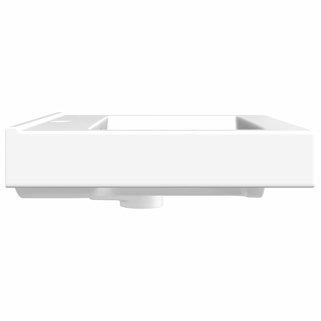 Lavatório cerâmico retangular luxososo branco, furo torneira 60x46cm