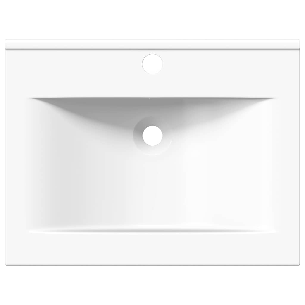 Lavatório cerâmico retangular luxososo branco, furo torneira 60x46cm
