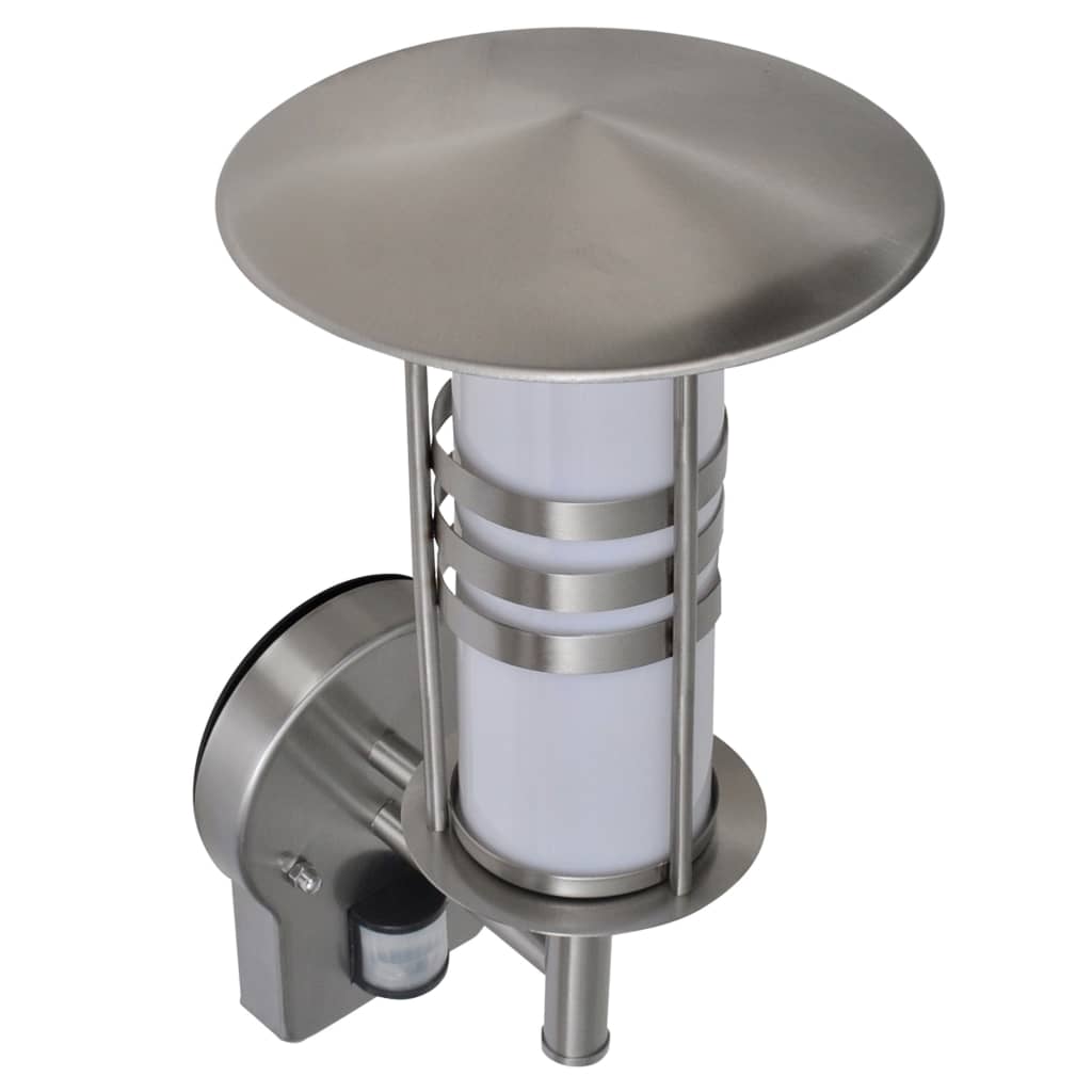 Lâmpada parede de aço inoxidável, forma de cilindro com sensor