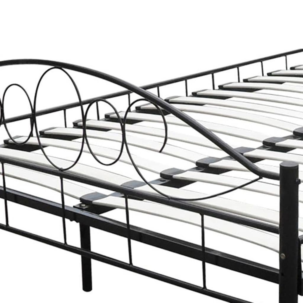 Cama com colchão 180x200 cm metal preto