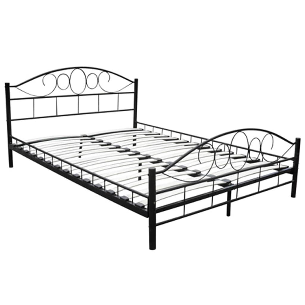 Cama com colchão 180x200 cm metal preto