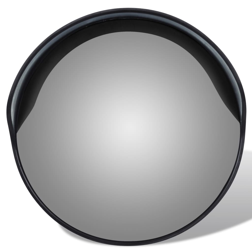 Espelho de trânsito p/ exterior Convex 30cm plástico preto