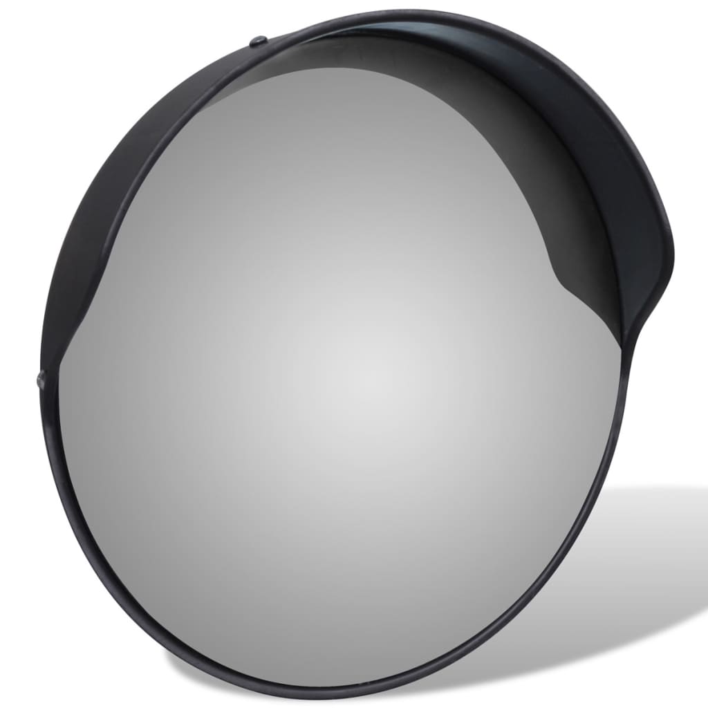 Espelho de trânsito p/ exterior Convex 30cm plástico preto
