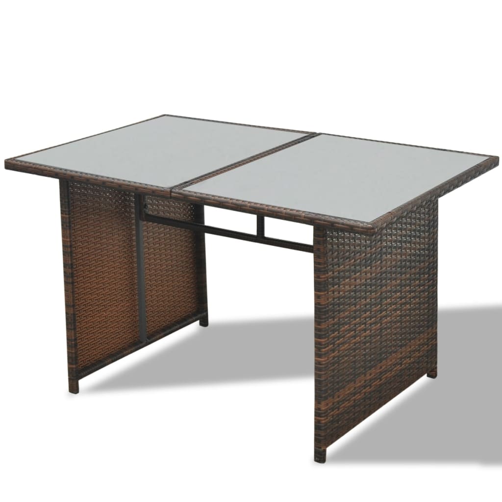 10 pcs conjunto lounge jardim c/ almofadões vime PE castanho