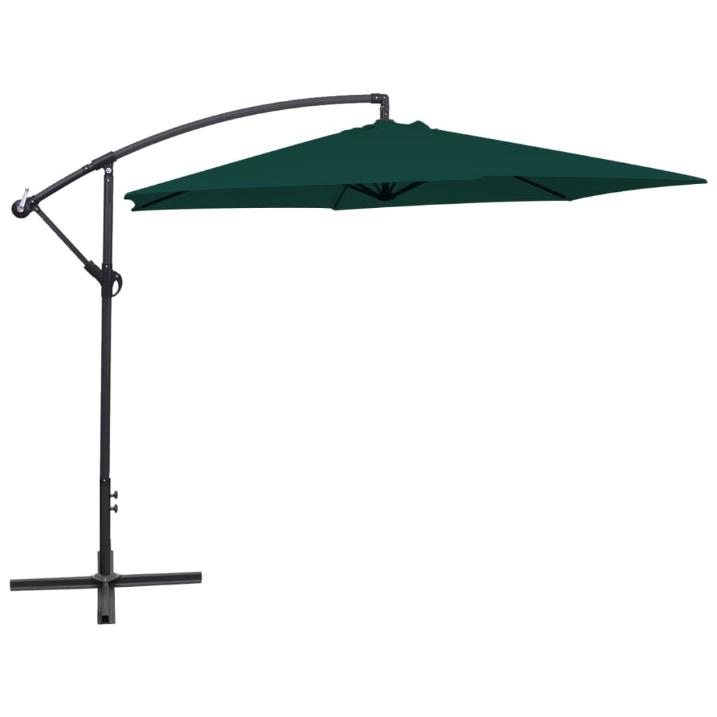 Guarda-sol de jardim cantilever 3 m verde
