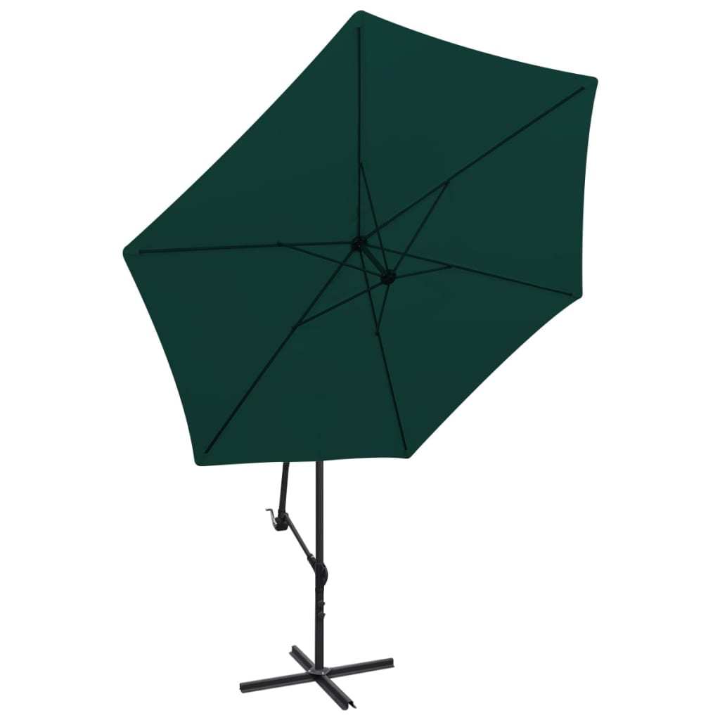 Guarda-sol de jardim cantilever 3 m verde