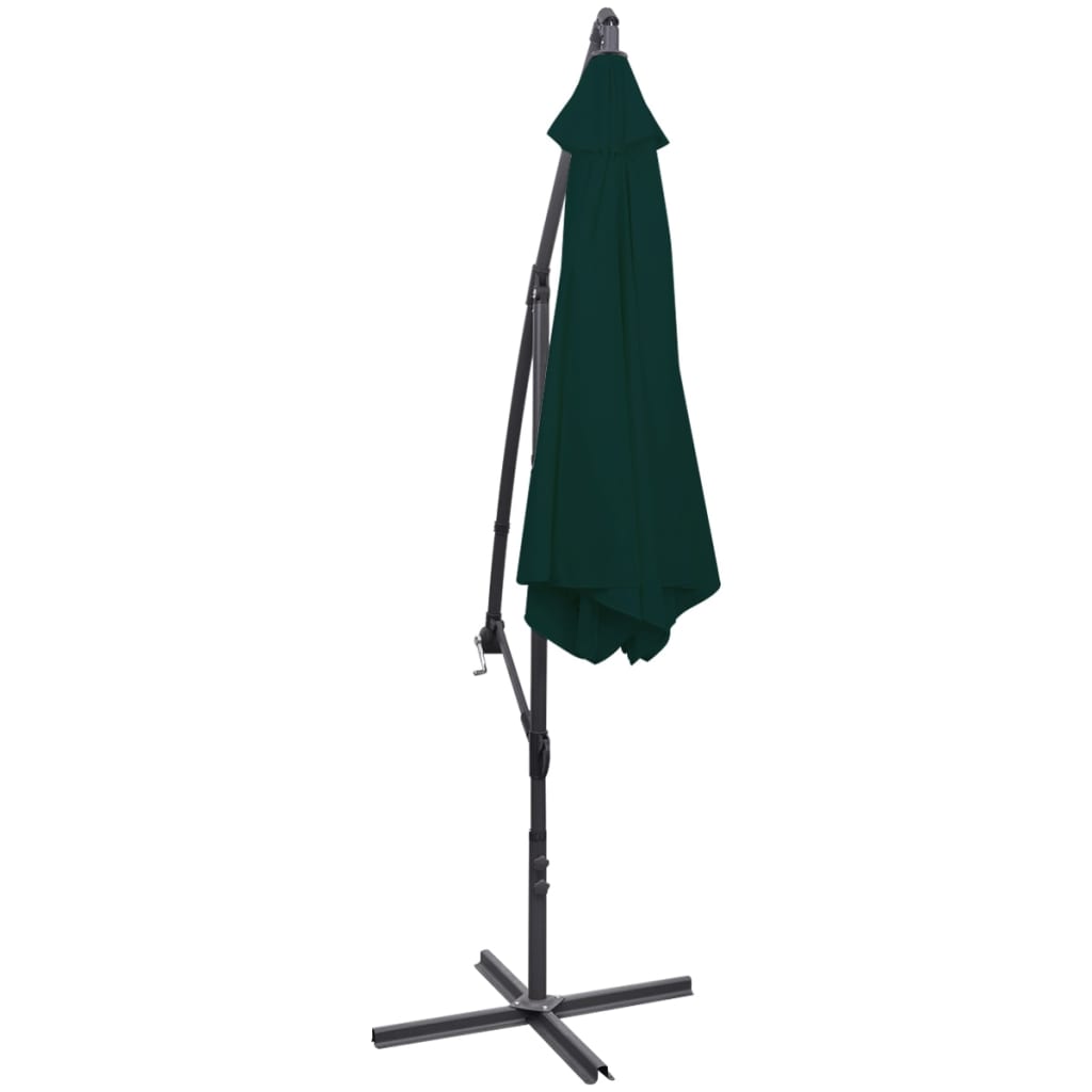 Guarda-sol de jardim cantilever 3 m verde