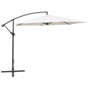 Guarda-sol de jardim cantilever 3 m branco areia