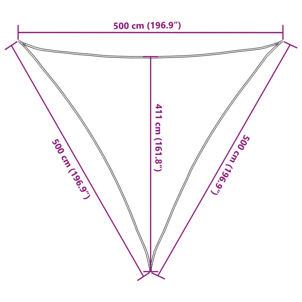 Guarda-Sol HDPE triangular 5x5x5 m antracite
