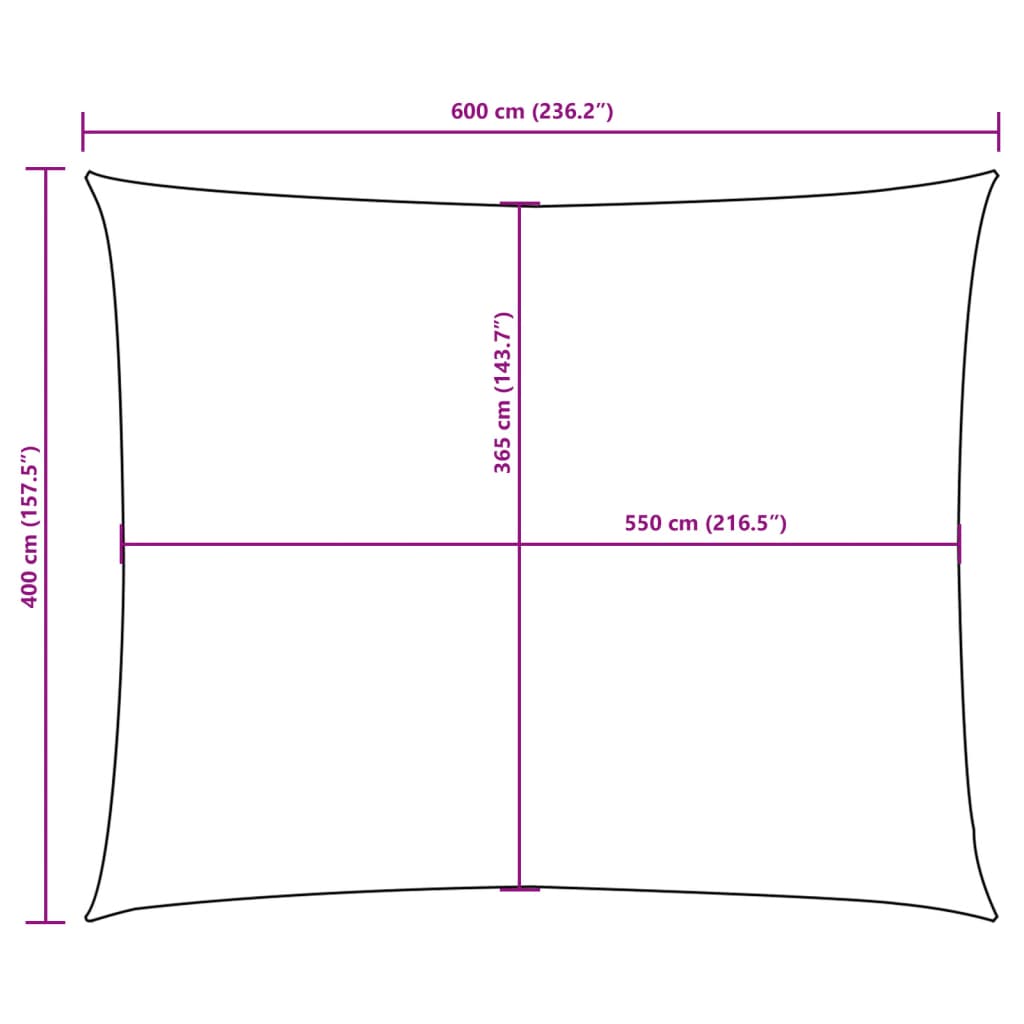 Guarda-Sol tecido Oxford retangular 4x6 m antracite