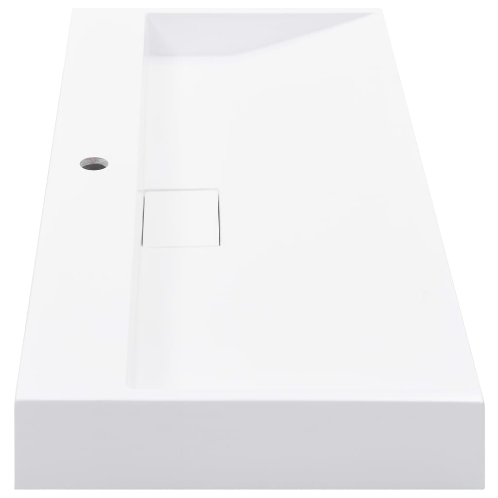Lavatório 100x46x11 cm mineral/mármore fundido branco