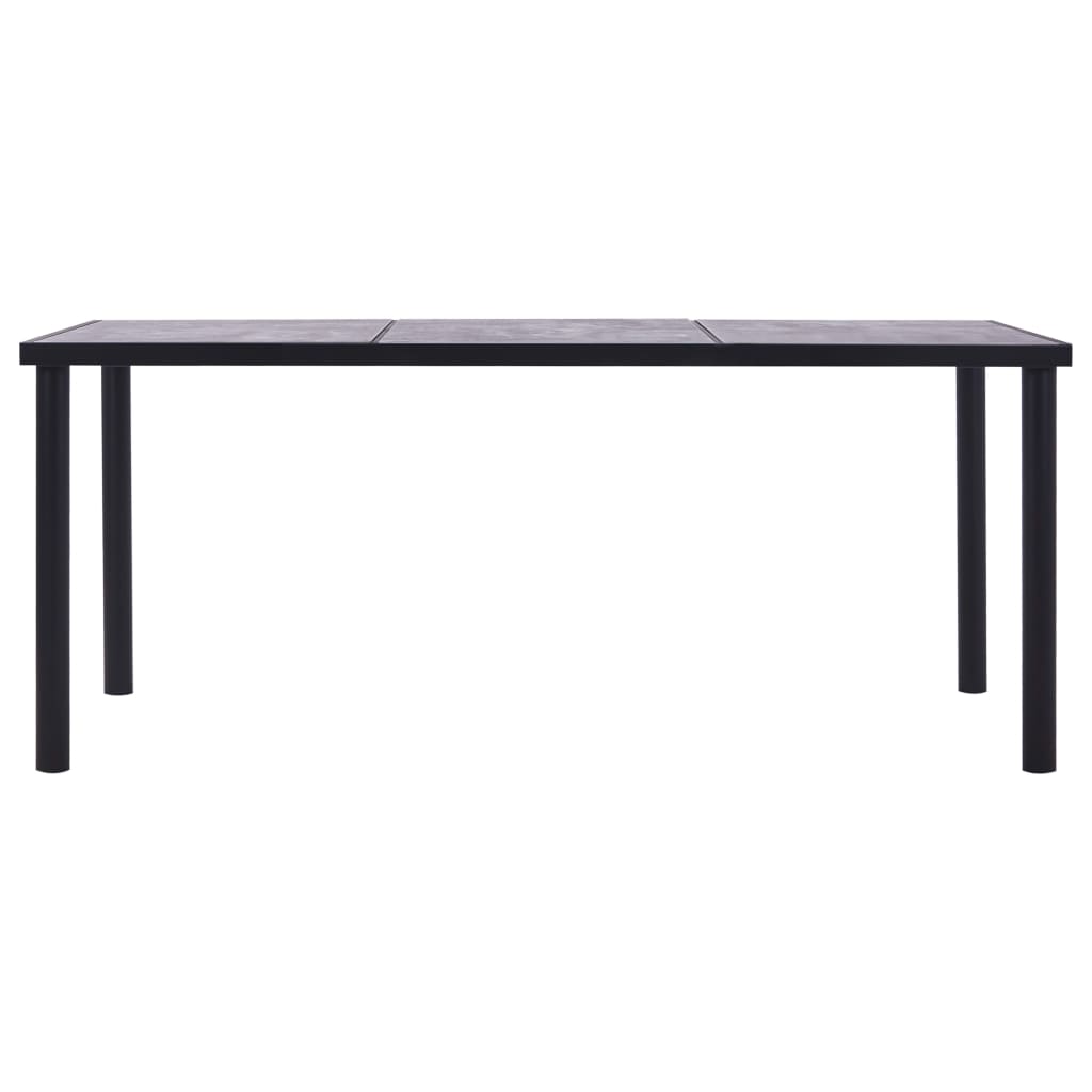 Mesa de jantar 200x100x75 cm MDF preto e cinzento cimento