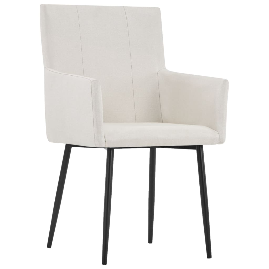 Cadeiras de jantar c/ braços 2 pcs tecido cinzento-acastanhado