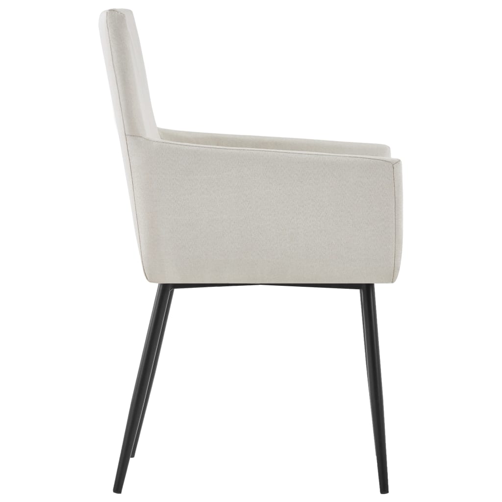 Cadeiras de jantar c/ braços 2 pcs tecido cinzento-acastanhado