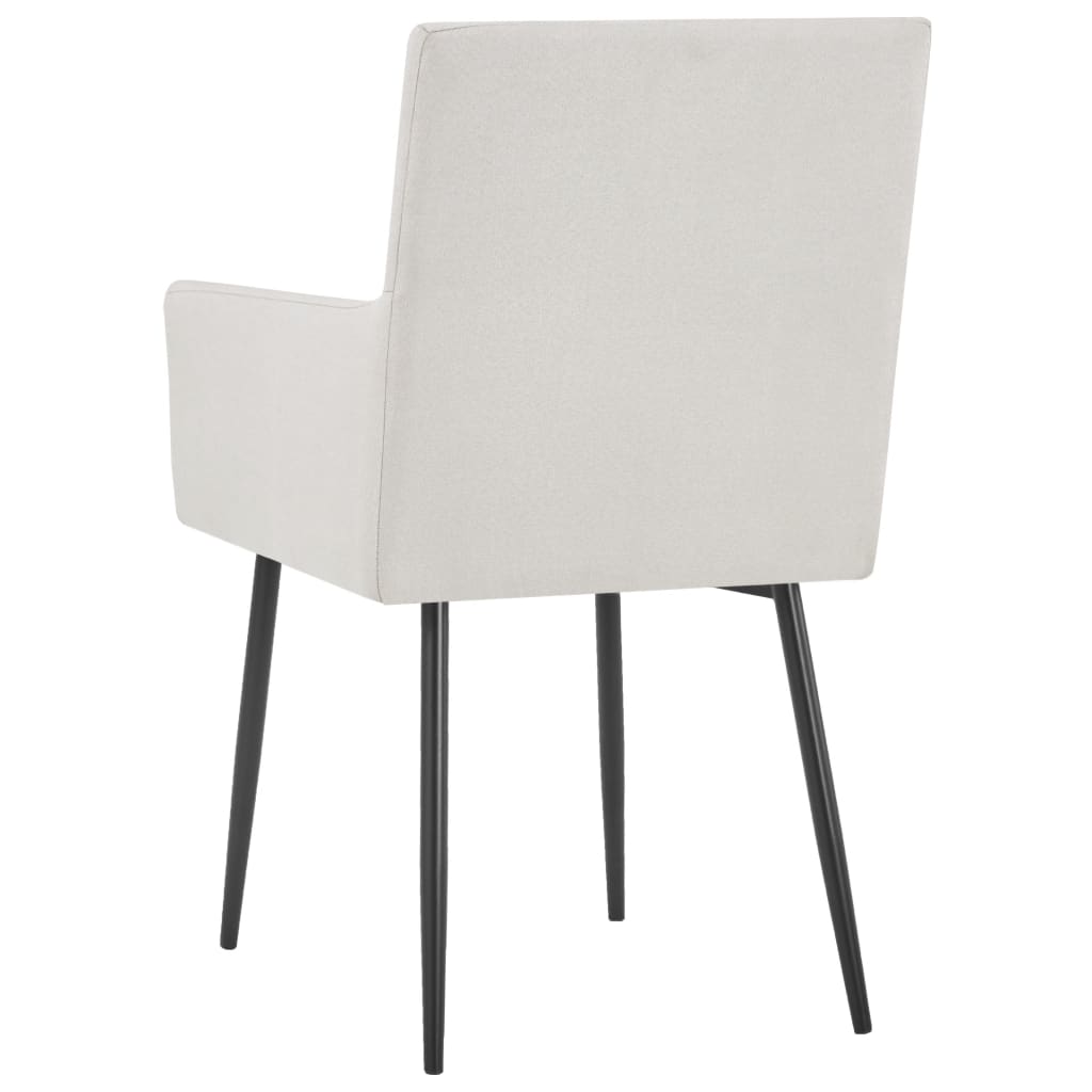 Cadeiras de jantar c/ braços 2 pcs tecido cinzento-acastanhado