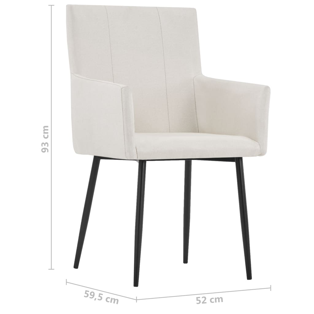 Cadeiras de jantar c/ braços 2 pcs tecido cinzento-acastanhado