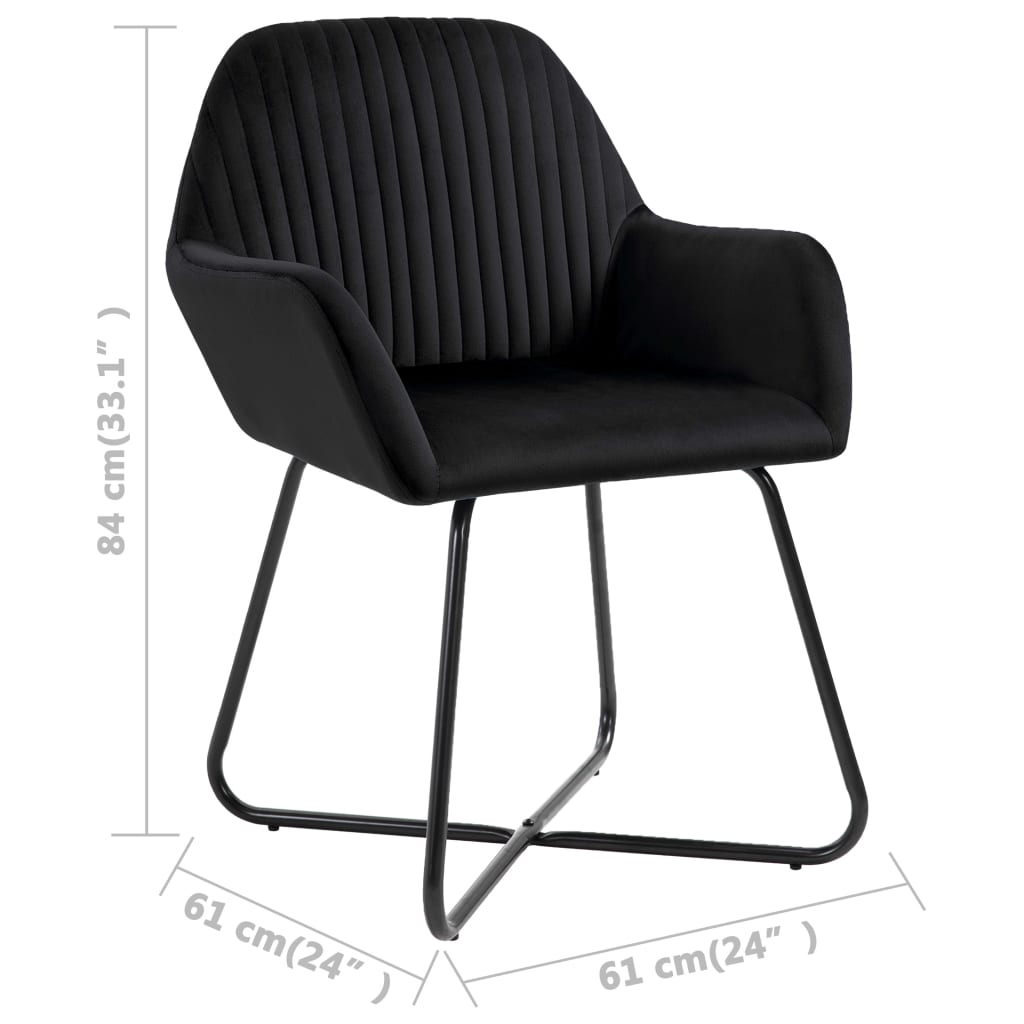 Cadeiras de jantar 2 pcs veludo azul