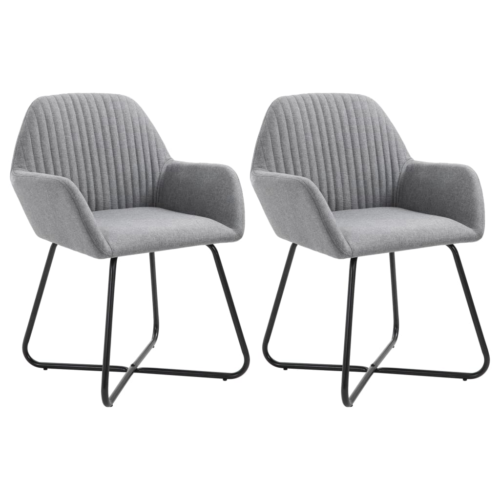 Cadeiras de jantar 2 pcs tecido amarelo