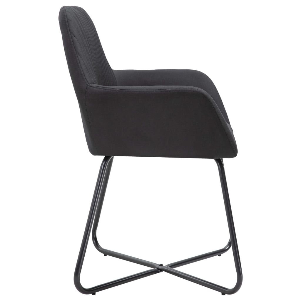 Cadeiras de jantar 2 pcs tecido amarelo