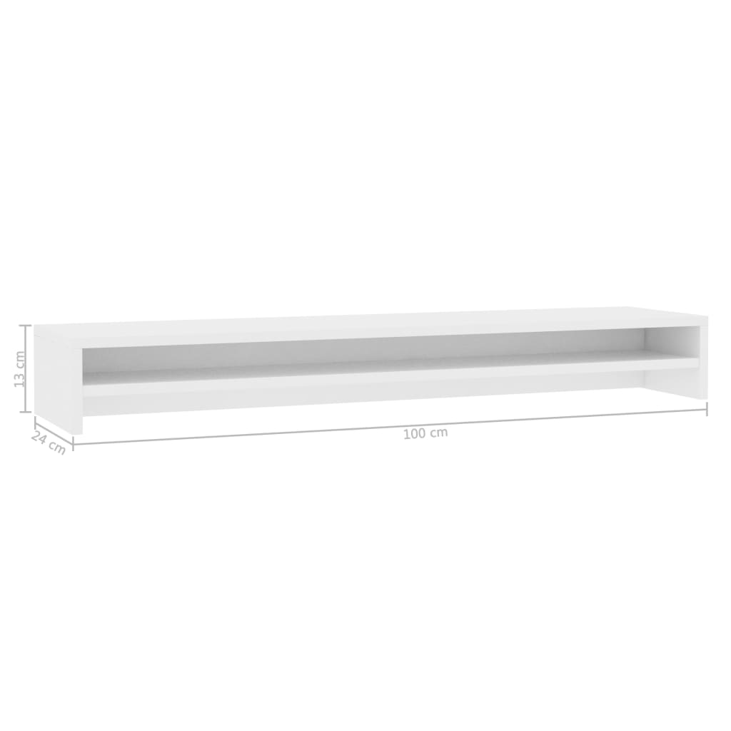 Suporte para monitor derivados de madeira branco brilhante