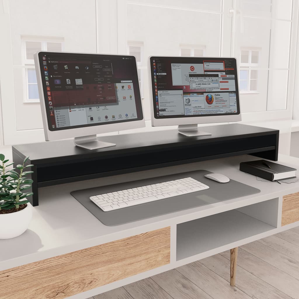 Suporte para monitor derivados de madeira branco brilhante
