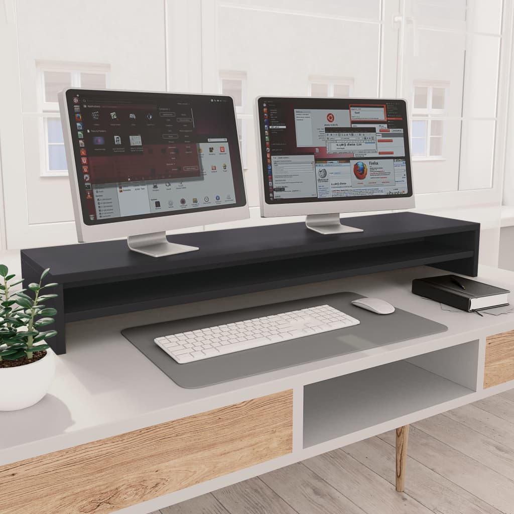 Suporte para monitor derivados de madeira branco brilhante