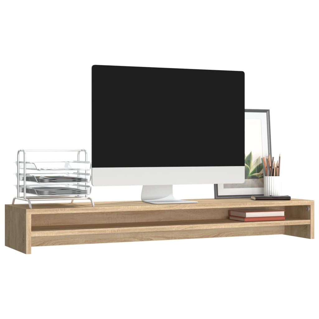 Suporte para monitor derivados de madeira branco brilhante
