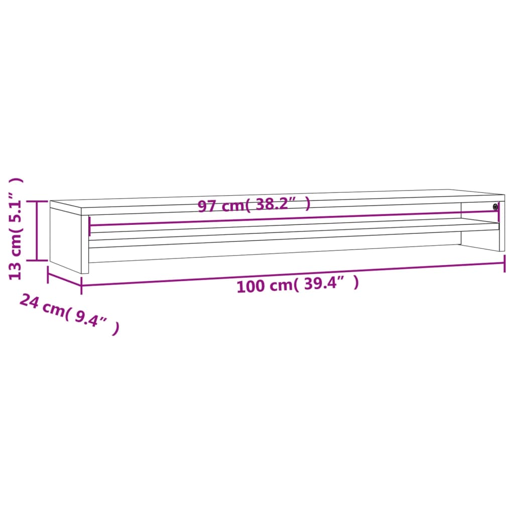 Suporte para monitor derivados de madeira branco brilhante