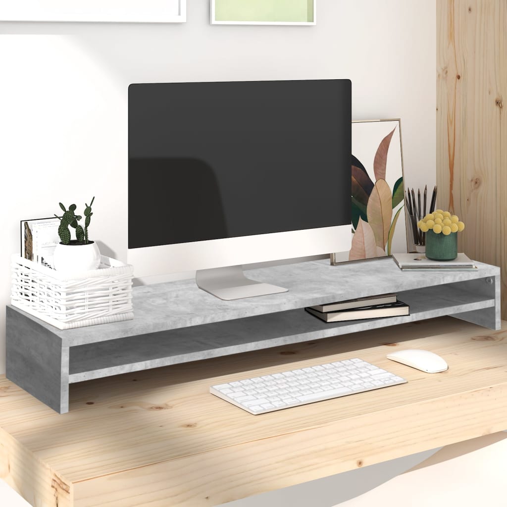 Suporte para monitor derivados de madeira branco brilhante