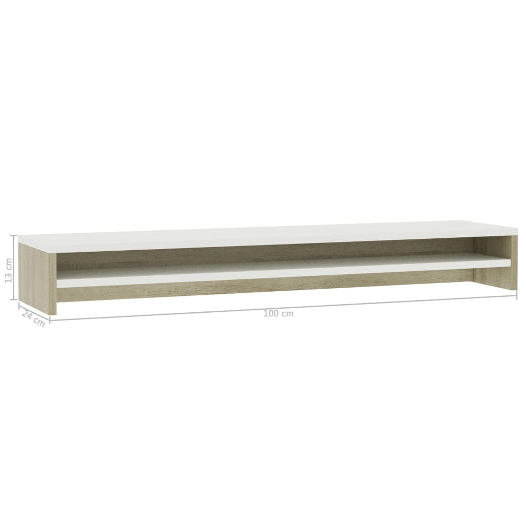 Suporte para monitor derivados de madeira branco brilhante