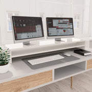Suporte para monitor derivados de madeira branco brilhante