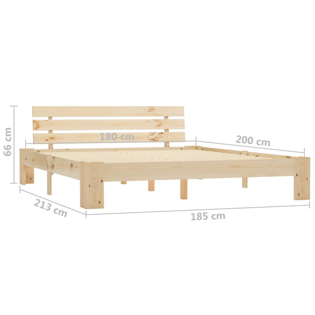 Cama sem colchão 180x200 cm madeira de pinho maciça