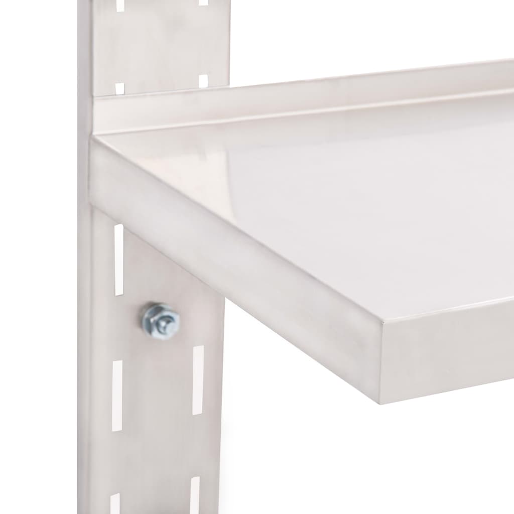 Prateleira de parede suspensa 2 níveis 150x30 cm aço inoxidável