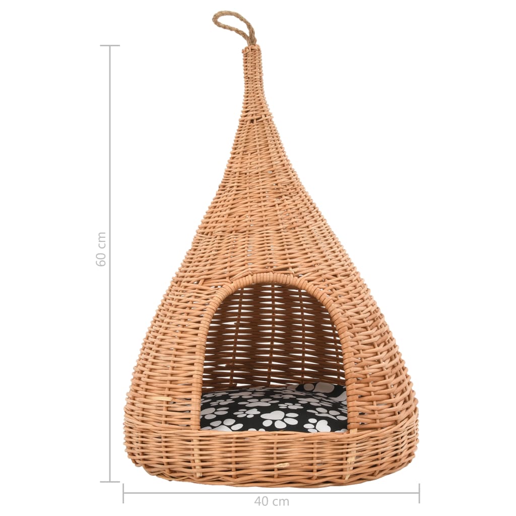 Ninho p/ gatos tipi c/ almofadão 40x60 cm salgueiro cinzento