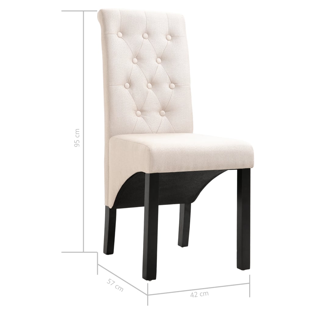 Cadeiras de jantar 4 pcs tecido cinzento-claro