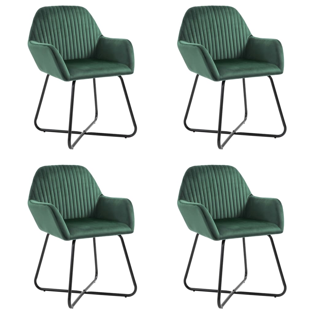 Cadeiras de jantar 4 pcs veludo azul